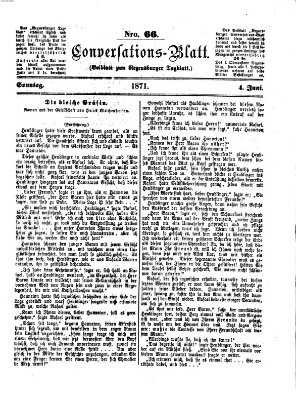 Regensburger Conversations-Blatt (Regensburger Tagblatt) Sonntag 4. Juni 1871