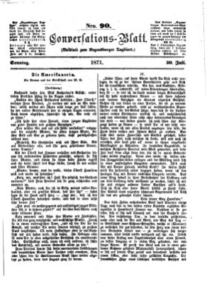 Regensburger Conversations-Blatt (Regensburger Tagblatt) Sonntag 30. Juli 1871