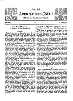 Regensburger Conversations-Blatt (Regensburger Tagblatt) Freitag 4. August 1871