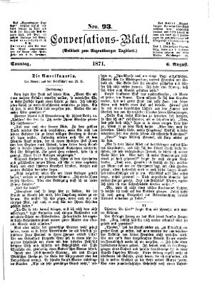 Regensburger Conversations-Blatt (Regensburger Tagblatt) Sonntag 6. August 1871
