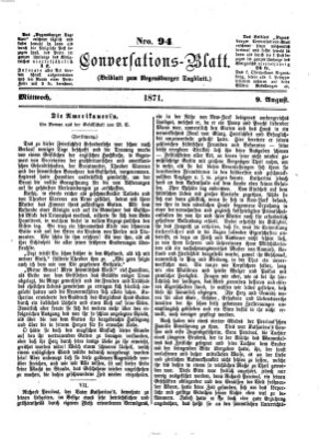 Regensburger Conversations-Blatt (Regensburger Tagblatt) Mittwoch 9. August 1871