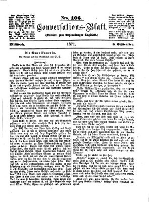 Regensburger Conversations-Blatt (Regensburger Tagblatt) Mittwoch 6. September 1871