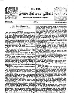 Regensburger Conversations-Blatt (Regensburger Tagblatt) Mittwoch 27. September 1871