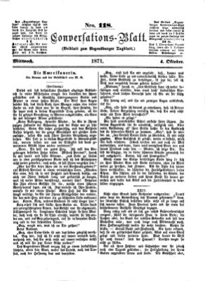 Regensburger Conversations-Blatt (Regensburger Tagblatt) Mittwoch 4. Oktober 1871