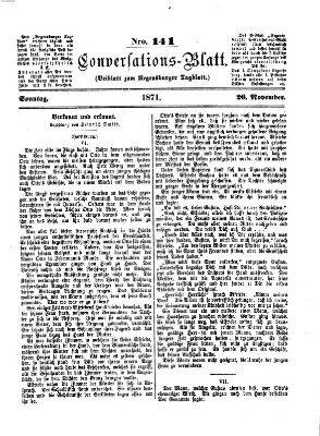 Regensburger Conversations-Blatt (Regensburger Tagblatt) Sonntag 26. November 1871