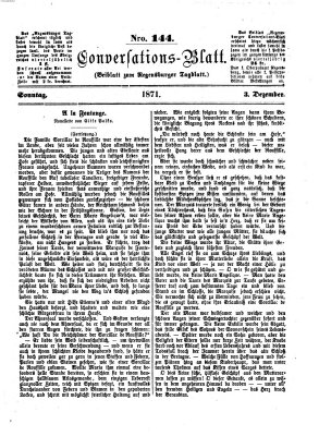 Regensburger Conversations-Blatt (Regensburger Tagblatt) Sonntag 3. Dezember 1871