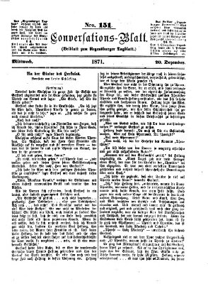 Regensburger Conversations-Blatt (Regensburger Tagblatt) Mittwoch 20. Dezember 1871