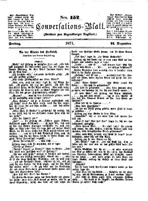 Regensburger Conversations-Blatt (Regensburger Tagblatt) Freitag 22. Dezember 1871