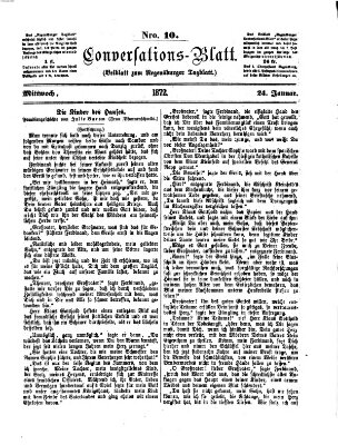 Regensburger Conversations-Blatt (Regensburger Tagblatt) Mittwoch 24. Januar 1872