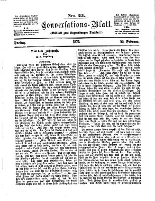 Regensburger Conversations-Blatt (Regensburger Tagblatt) Freitag 23. Februar 1872