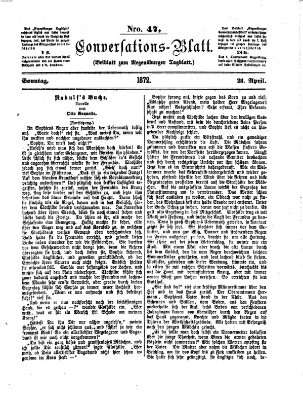 Regensburger Conversations-Blatt (Regensburger Tagblatt) Sonntag 21. April 1872