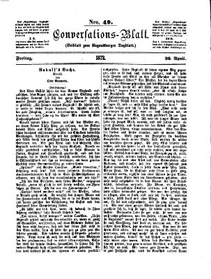 Regensburger Conversations-Blatt (Regensburger Tagblatt) Freitag 26. April 1872