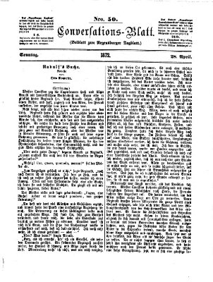 Regensburger Conversations-Blatt (Regensburger Tagblatt) Sonntag 28. April 1872