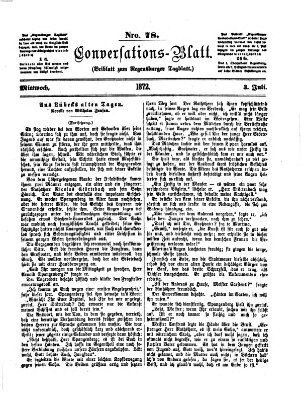 Regensburger Conversations-Blatt (Regensburger Tagblatt) Mittwoch 3. Juli 1872