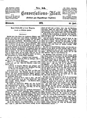 Regensburger Conversations-Blatt (Regensburger Tagblatt) Mittwoch 17. Juli 1872