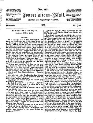 Regensburger Conversations-Blatt (Regensburger Tagblatt) Mittwoch 24. Juli 1872