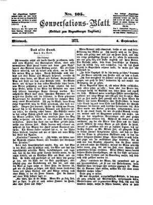 Regensburger Conversations-Blatt (Regensburger Tagblatt) Mittwoch 4. September 1872