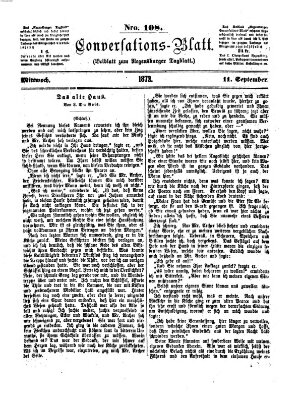 Regensburger Conversations-Blatt (Regensburger Tagblatt) Mittwoch 11. September 1872