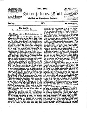 Regensburger Conversations-Blatt (Regensburger Tagblatt) Freitag 13. September 1872