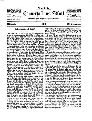 Regensburger Conversations-Blatt (Regensburger Tagblatt) Mittwoch 18. September 1872