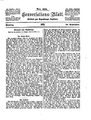 Regensburger Conversations-Blatt (Regensburger Tagblatt) Sonntag 22. September 1872