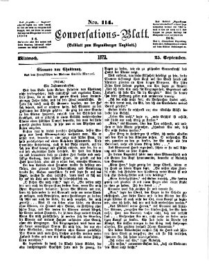 Regensburger Conversations-Blatt (Regensburger Tagblatt) Mittwoch 25. September 1872