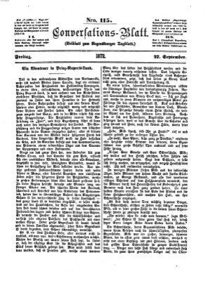 Regensburger Conversations-Blatt (Regensburger Tagblatt) Freitag 27. September 1872