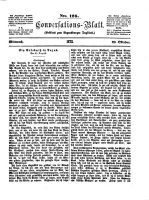 Regensburger Conversations-Blatt (Regensburger Tagblatt) Mittwoch 23. Oktober 1872