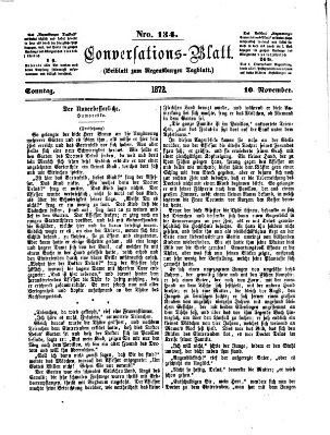 Regensburger Conversations-Blatt (Regensburger Tagblatt) Sonntag 10. November 1872