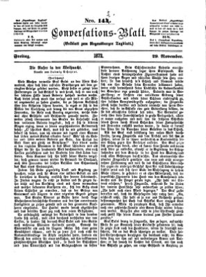 Regensburger Conversations-Blatt (Regensburger Tagblatt) Freitag 29. November 1872