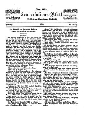 Regensburger Conversations-Blatt (Regensburger Tagblatt) Freitag 21. März 1873