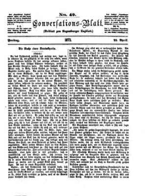 Regensburger Conversations-Blatt (Regensburger Tagblatt) Freitag 25. April 1873