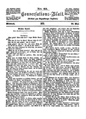 Regensburger Conversations-Blatt (Regensburger Tagblatt) Mittwoch 28. Mai 1873