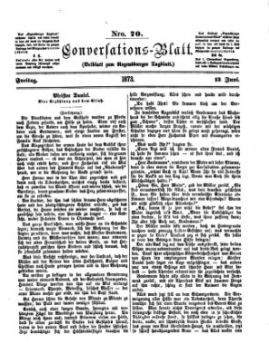 Regensburger Conversations-Blatt (Regensburger Tagblatt) Freitag 13. Juni 1873