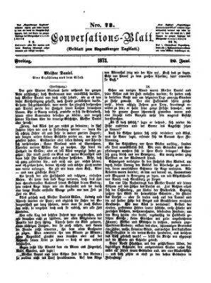 Regensburger Conversations-Blatt (Regensburger Tagblatt) Freitag 20. Juni 1873