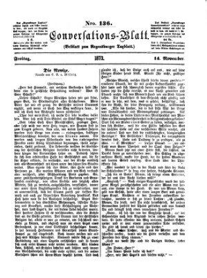 Regensburger Conversations-Blatt (Regensburger Tagblatt) Freitag 14. November 1873