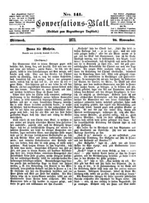 Regensburger Conversations-Blatt (Regensburger Tagblatt) Mittwoch 26. November 1873