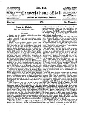 Regensburger Conversations-Blatt (Regensburger Tagblatt) Sonntag 30. November 1873