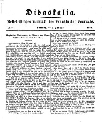 Didaskalia Samstag 7. Januar 1871