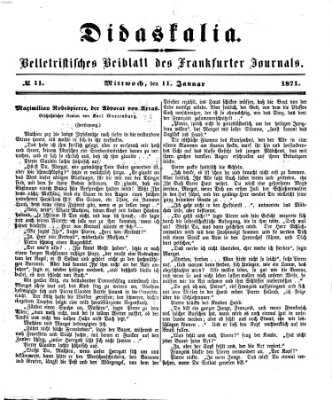 Didaskalia Mittwoch 11. Januar 1871