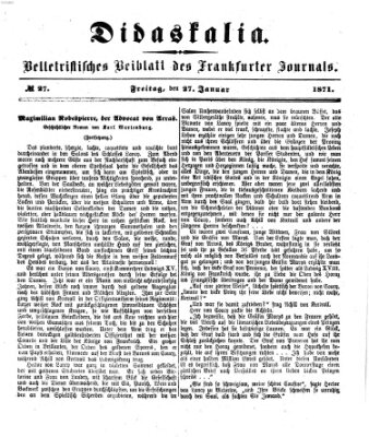 Didaskalia Freitag 27. Januar 1871