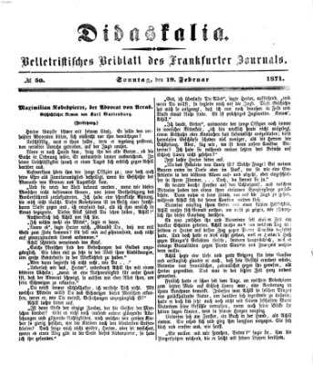 Didaskalia Sonntag 19. Februar 1871