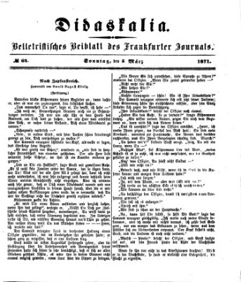 Didaskalia Sonntag 5. März 1871