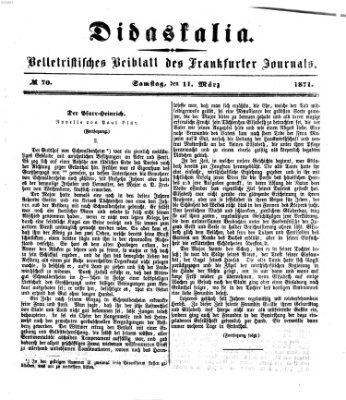 Didaskalia Samstag 11. März 1871