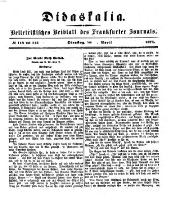 Didaskalia Montag 24. April 1871