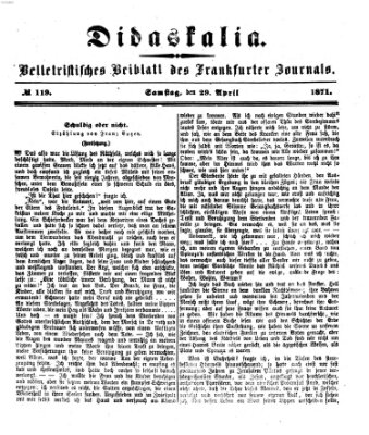 Didaskalia Samstag 29. April 1871