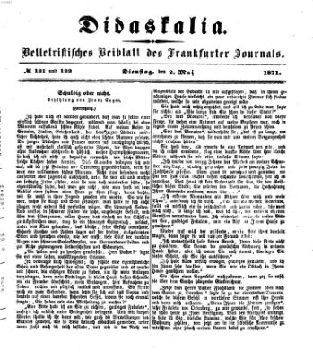 Didaskalia Dienstag 2. Mai 1871