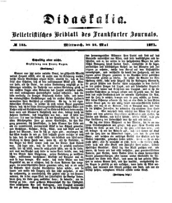 Didaskalia Mittwoch 24. Mai 1871