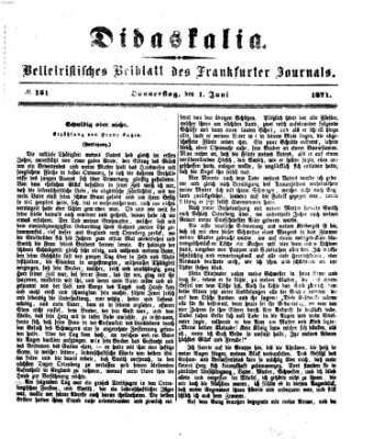 Didaskalia Donnerstag 1. Juni 1871