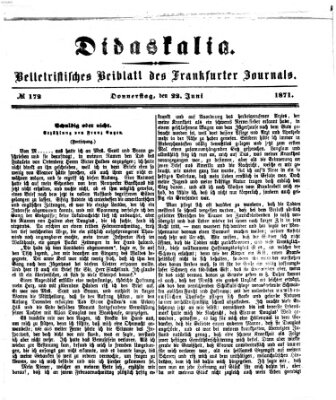 Didaskalia Donnerstag 22. Juni 1871